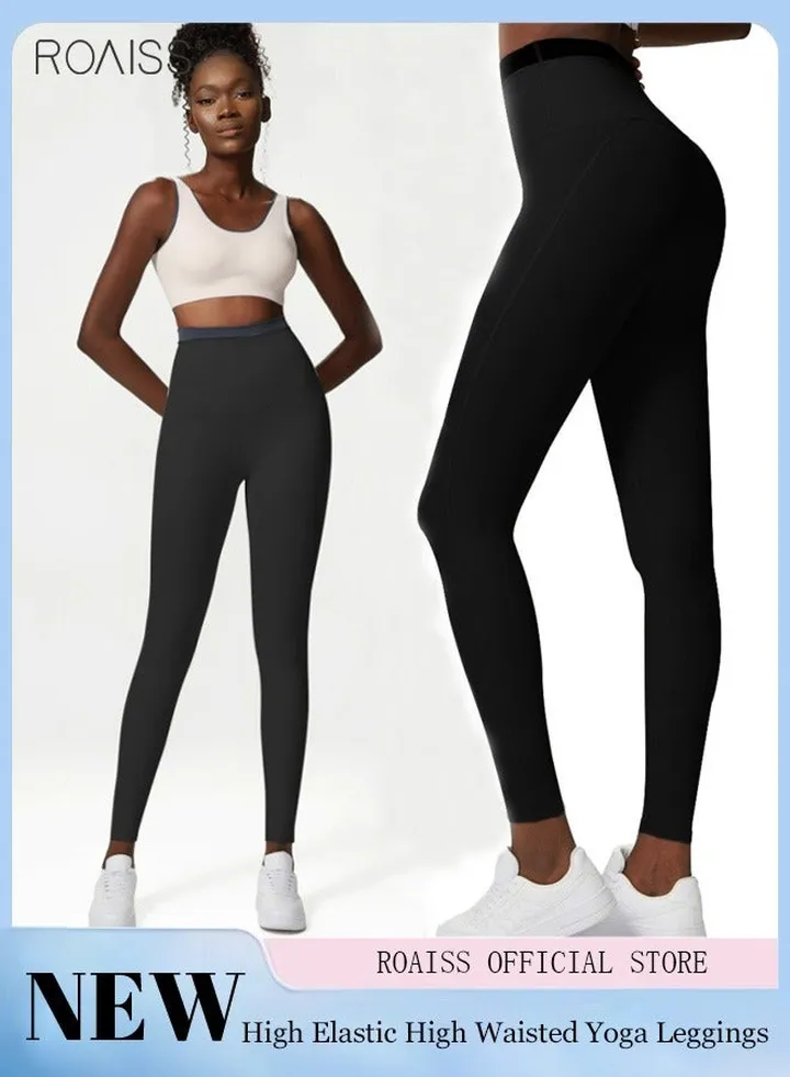 Women's Elastic Fitness Leggings Anti Crimping High Waist Yoga Pants Unbound Feeling Brushed Fabric Tight Fitness Pants