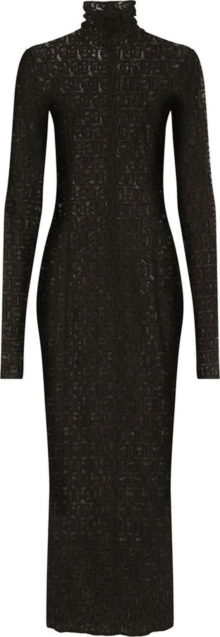 Mesh Monogram-Knit Dress