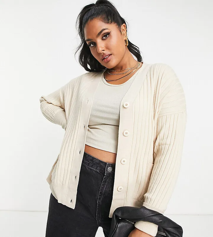 Simply Be knitted cardigan in cream