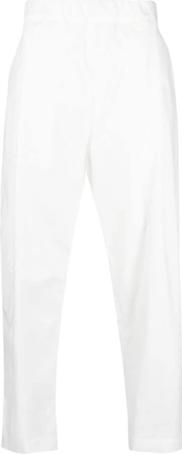 Stretch-Cotton Tapered Trousers