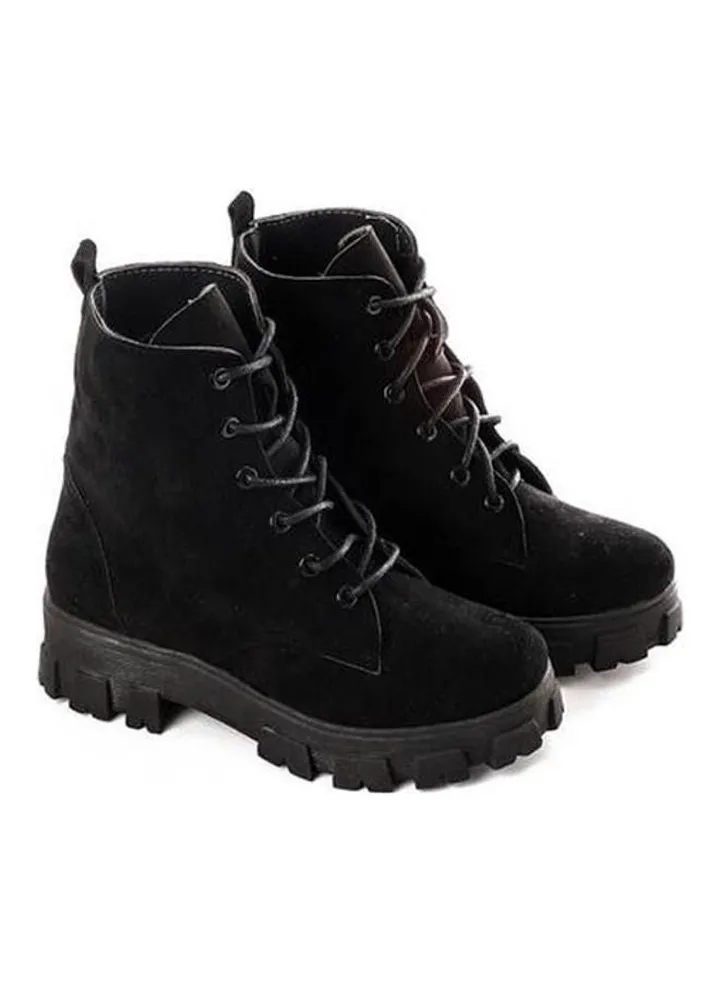 Lace-Up Ankle Boots Black