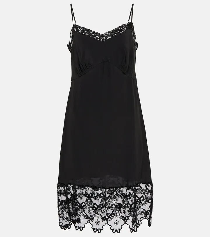 Lace-trimmed slip dress
