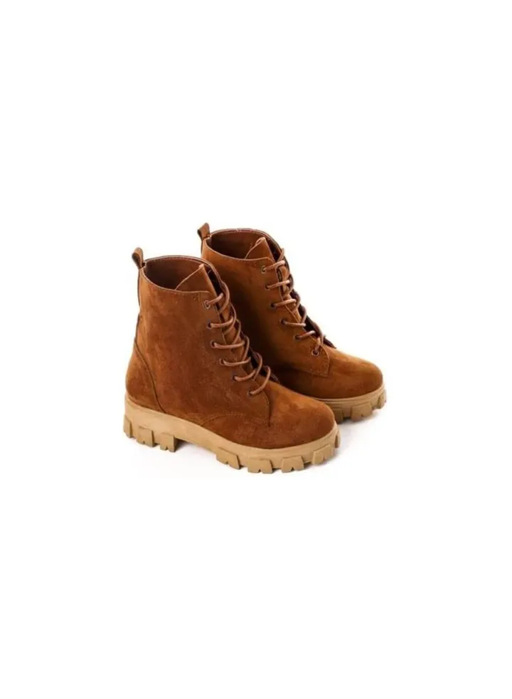 Lace-Up Ankle Boots Brown