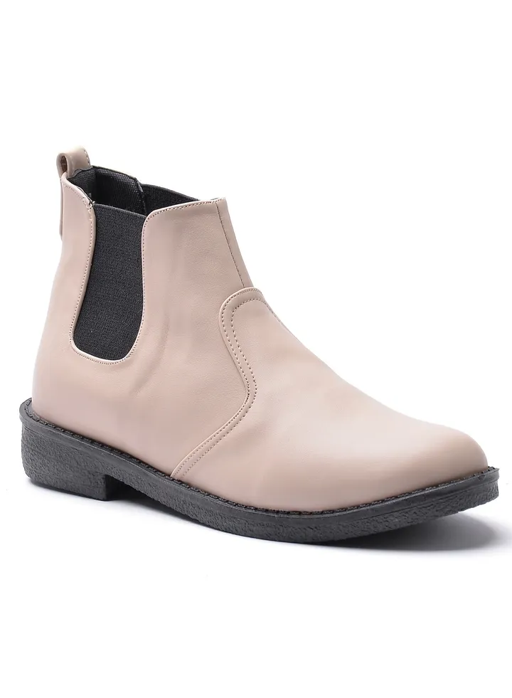 Boots For Women Leather -Beige