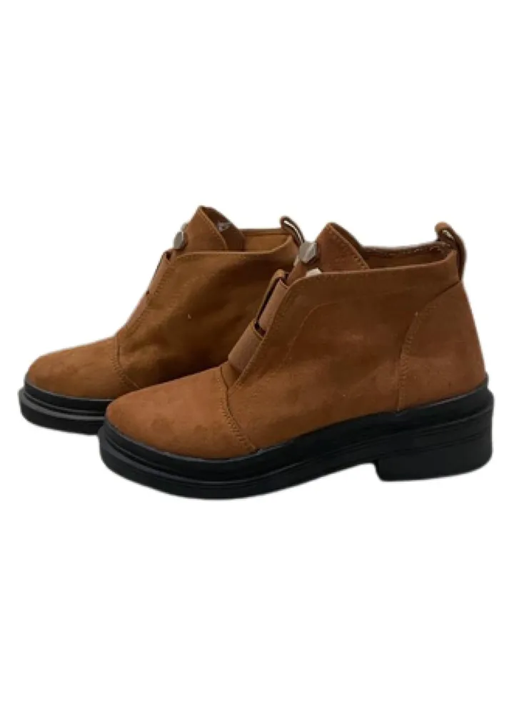 Suede Ankle Boot Brown (Size 38 EU )