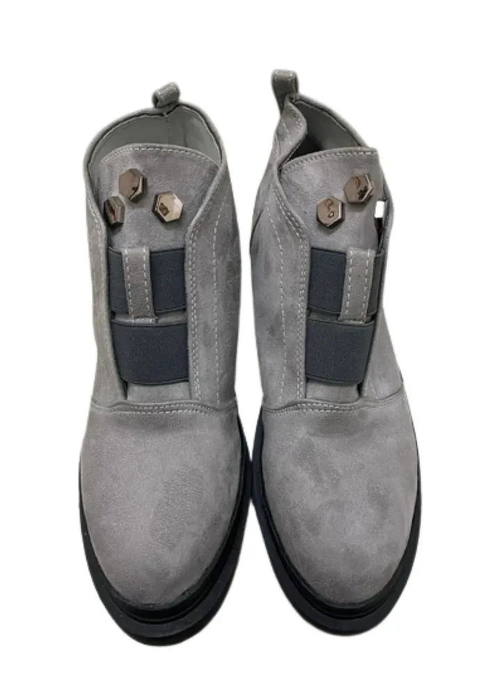 Suede Ankle Boot Grey (Size 38 EU )