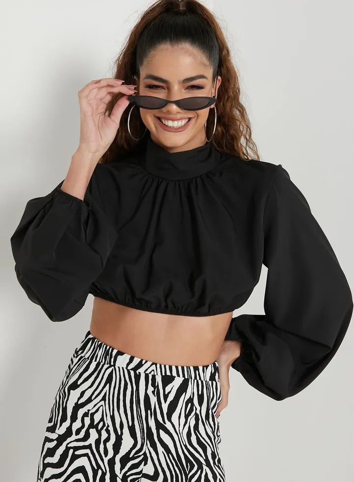 High Neck Crop Top