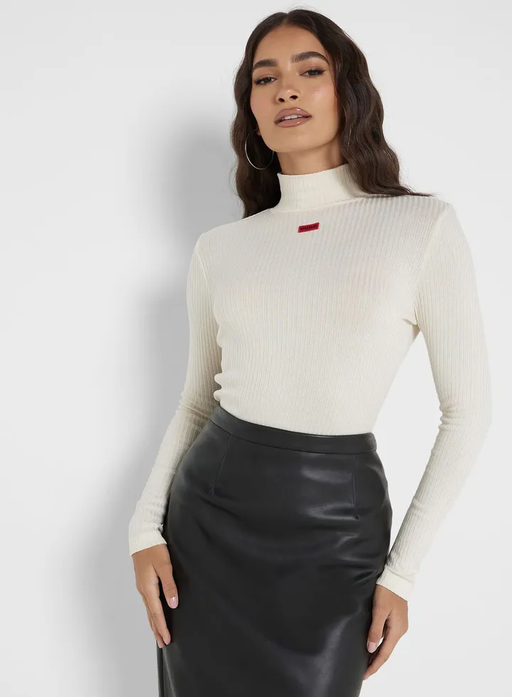High Neck Knitted Top