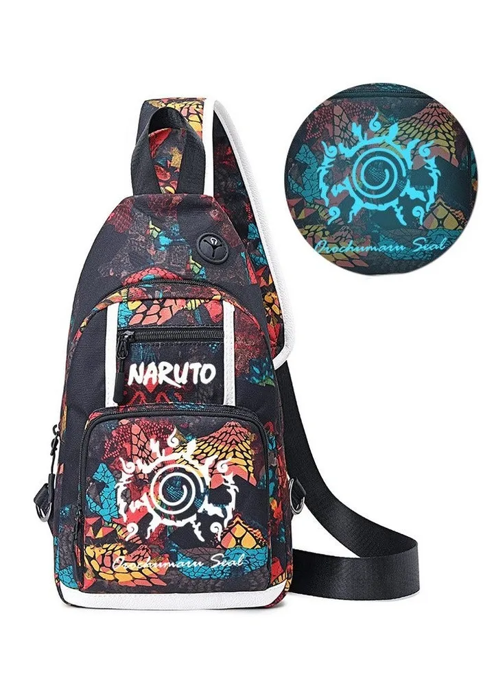 Naruto Chest Bag Men's Cross-body Small Backpack Shoulder Bag Luminous Cross-body Bag
