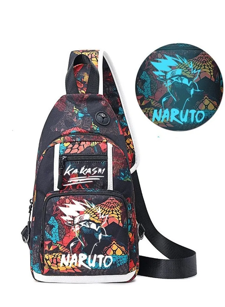 Naruto Chest Bag Men's Cross-body Small Backpack Shoulder Bag Luminous Cross-body Bag