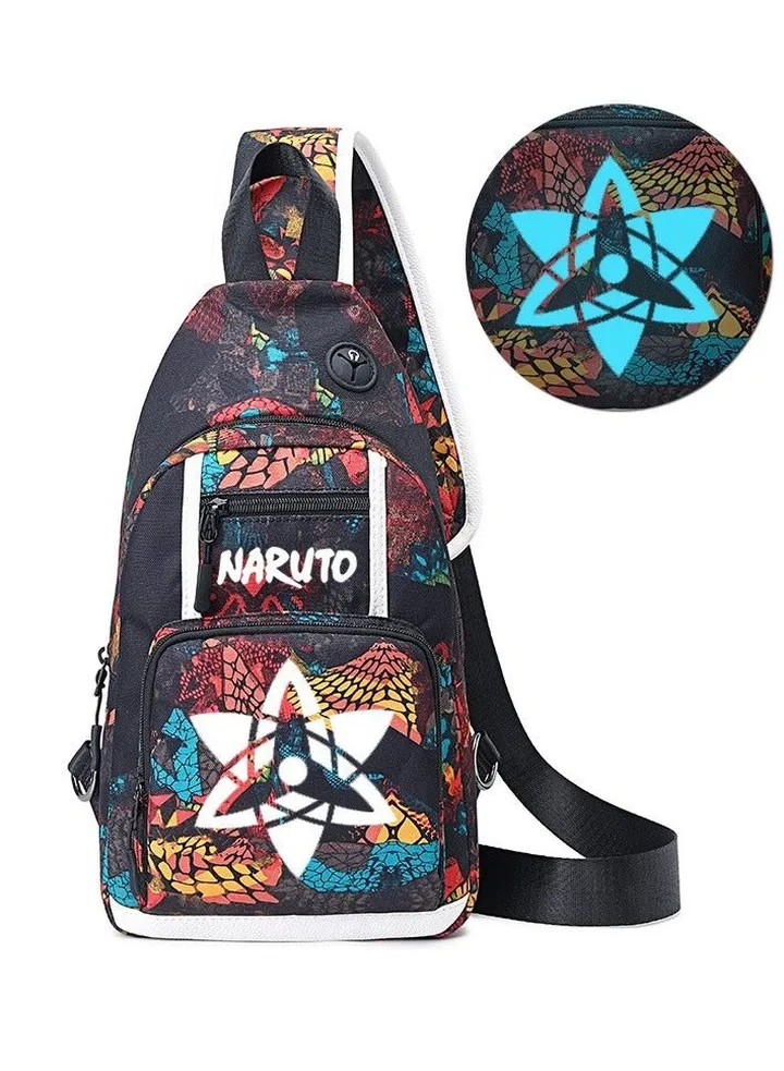 Naruto Chest Bag Men's Cross-body Small Backpack Shoulder Bag Luminous Cross-body Bag