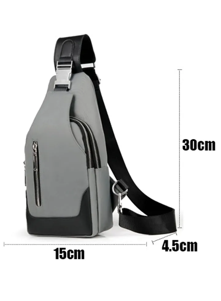 Chest Pack Men Casual Shoulder Crossbody Bag USB Charging Chest Bag Waterproof Oxford Travel Sling Bag Messenger Bag Male