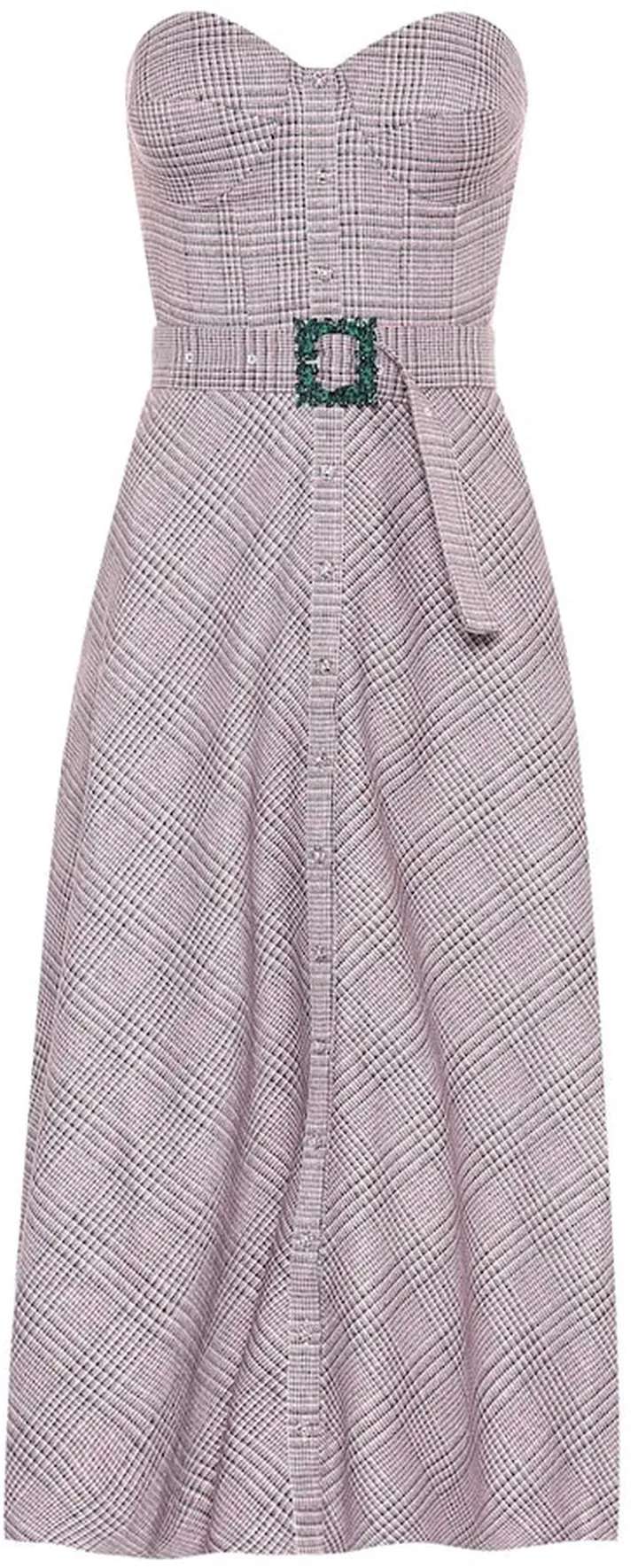 Peggy checked bustier midi dress