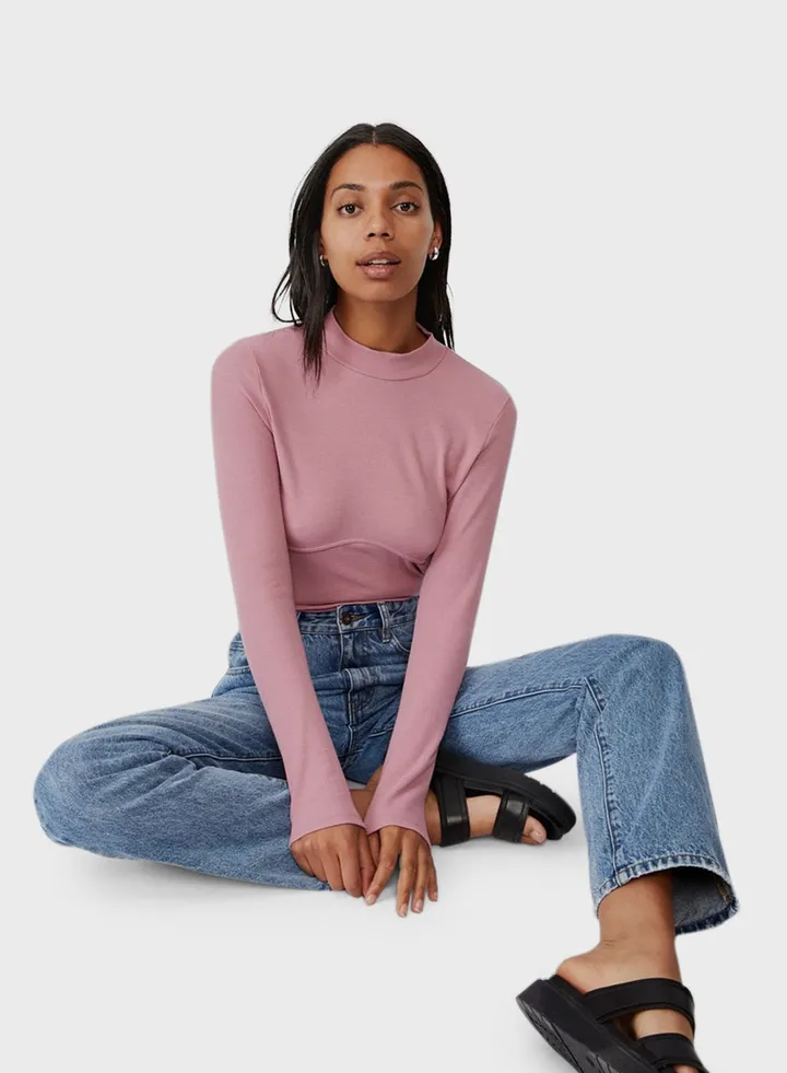 Bustier High Neck Top