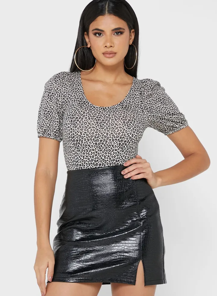 Puff Sleeve Knitted Top