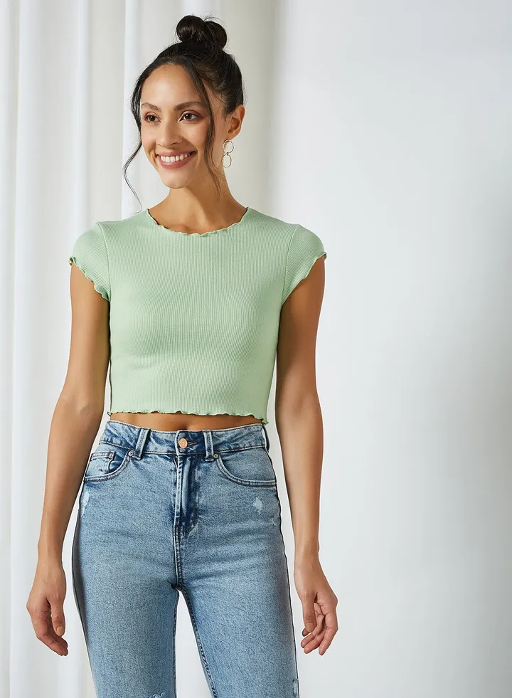 Kitty Crop Top Sprucestone