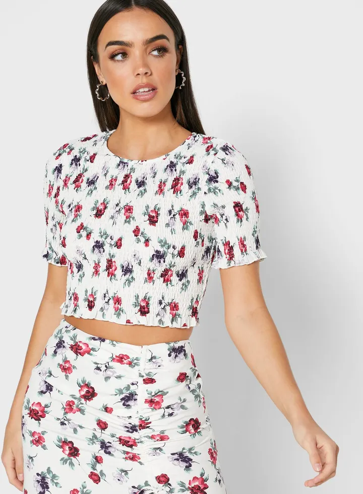 Floral Print Crop Top
