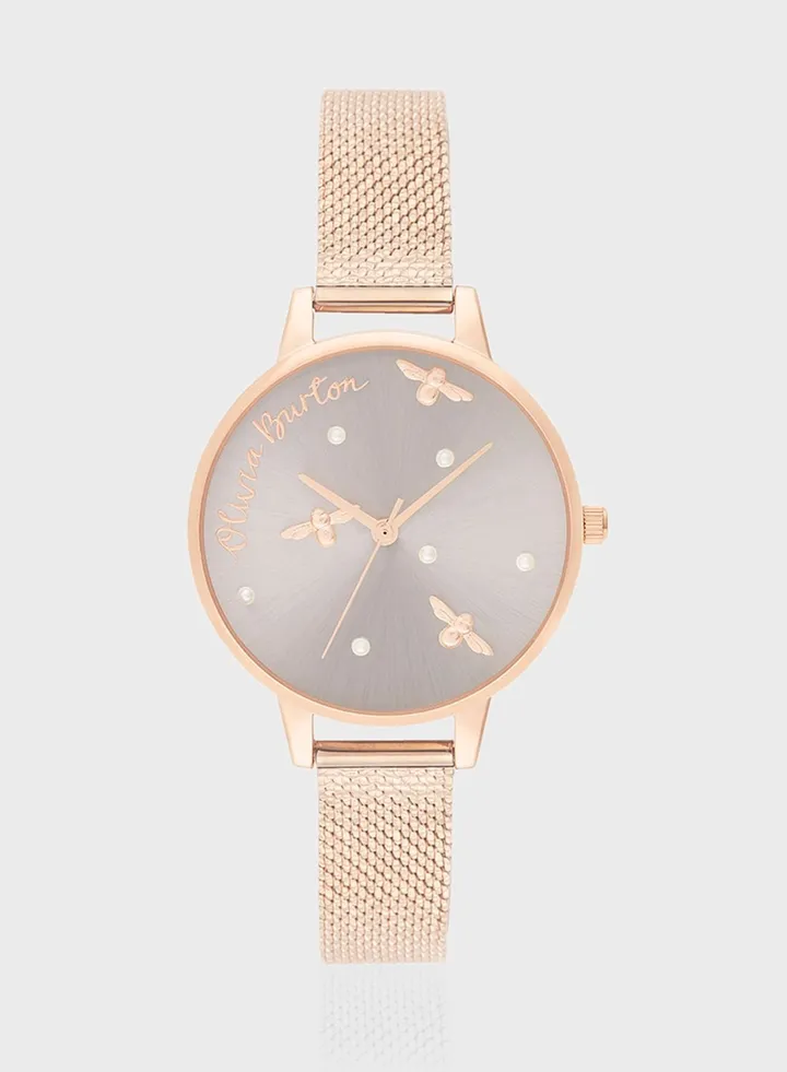 Pearl Detail Analog Watch