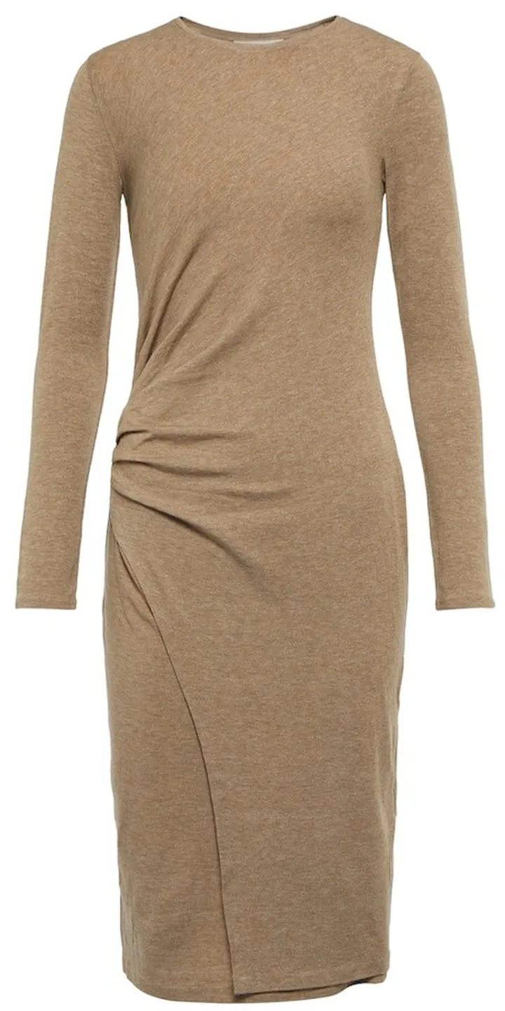 Ruched knit midi dress