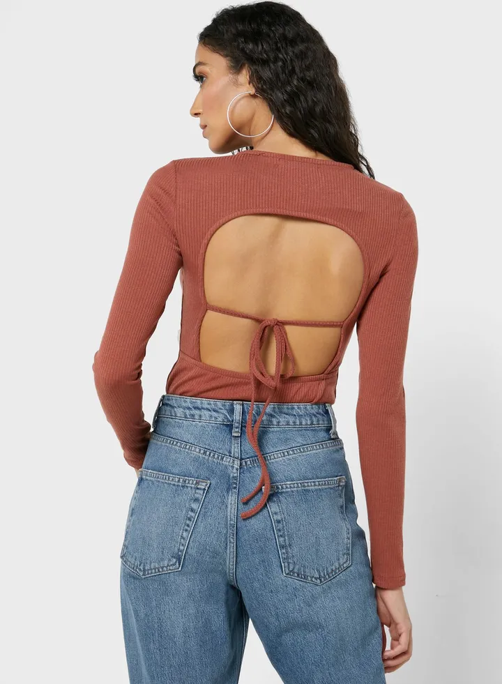 Ribbed High Leg Body