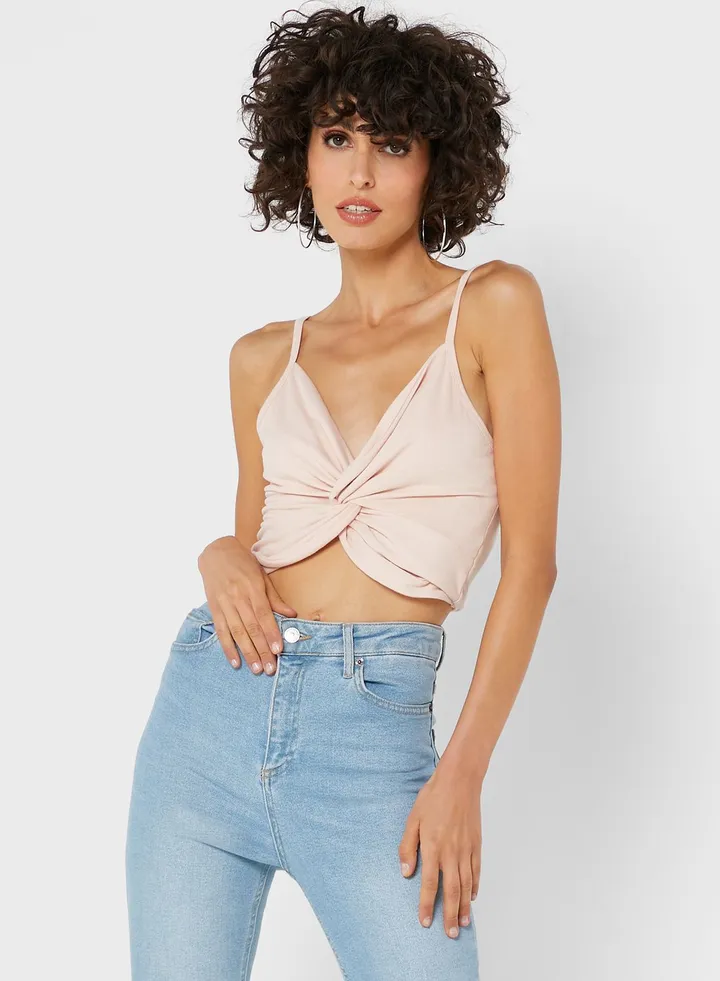Strappy Knot Detail Crop Top