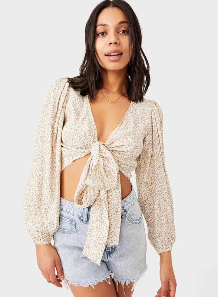 Willow Puff Sleeve Wrap Blouse