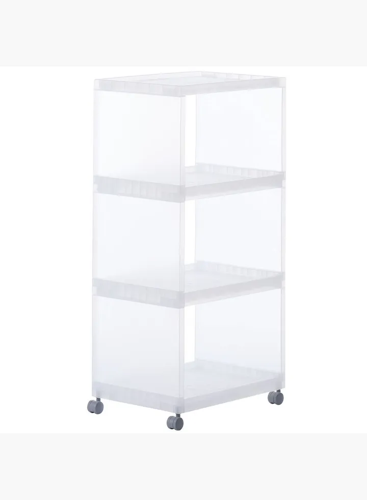 Polypropylene Assembly Type Wagon with Casters, 3 Steps, W 29 x D 41.5 x H 83 cm