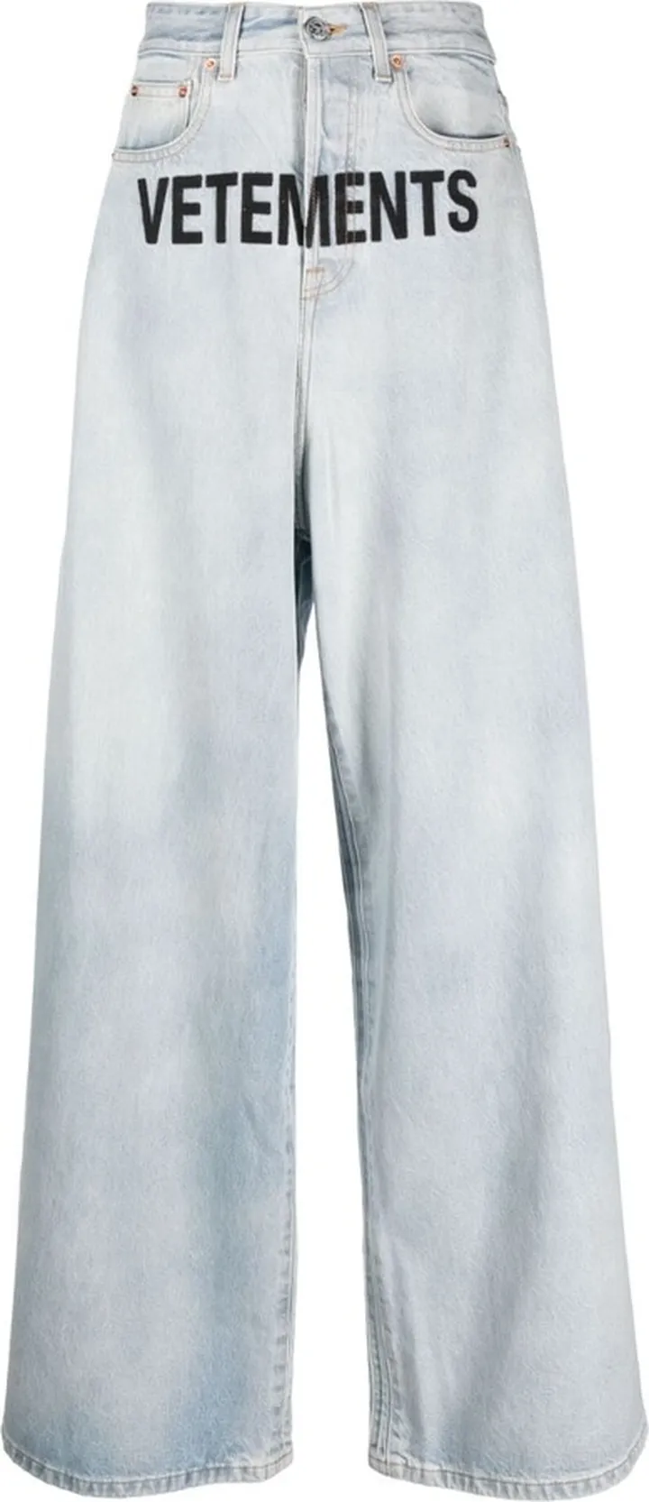 Logo-Print Wide-Leg Jeans