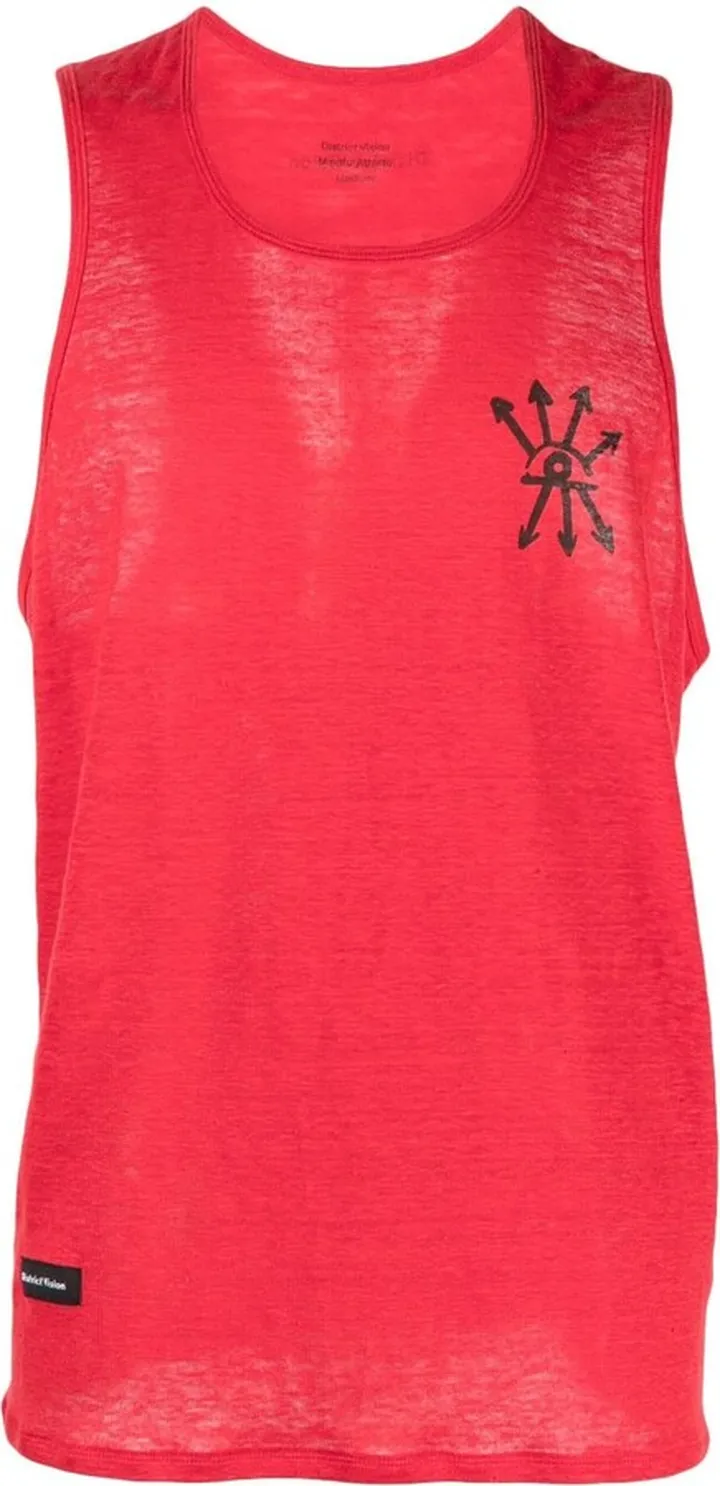 sleeveless logo print T-shirt