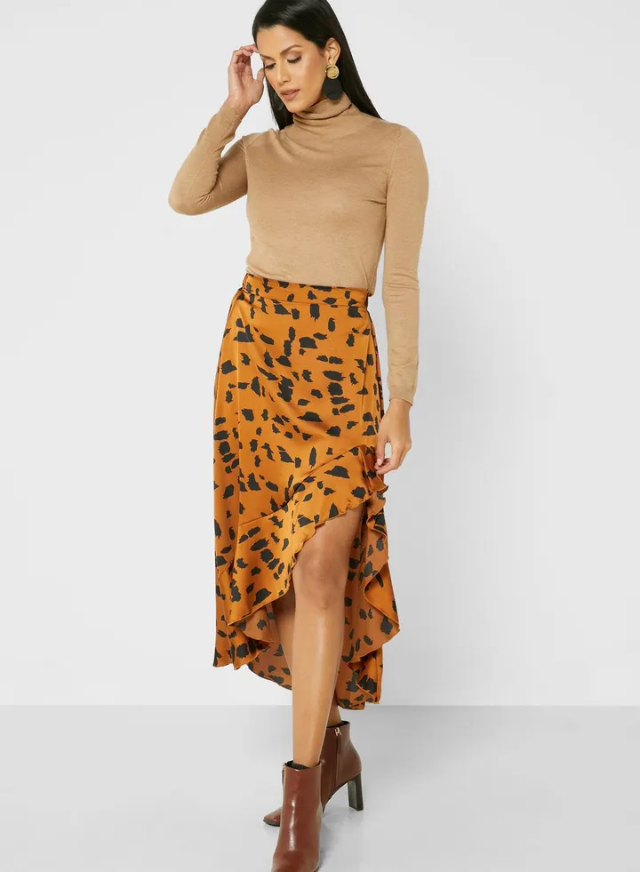 Printed Midi Skirt