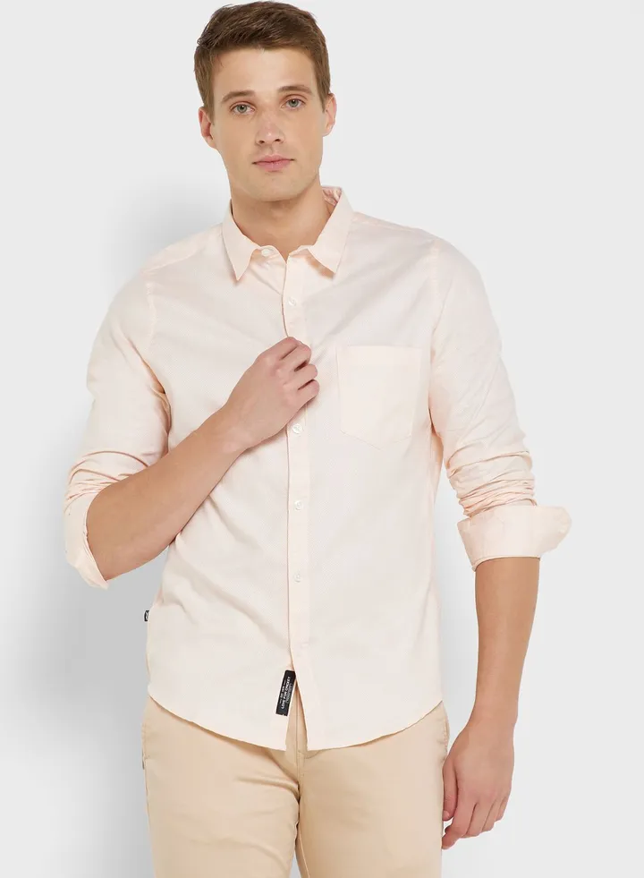 Spread Collar Classic Slim Fit Pure Cotton Casual Shirt