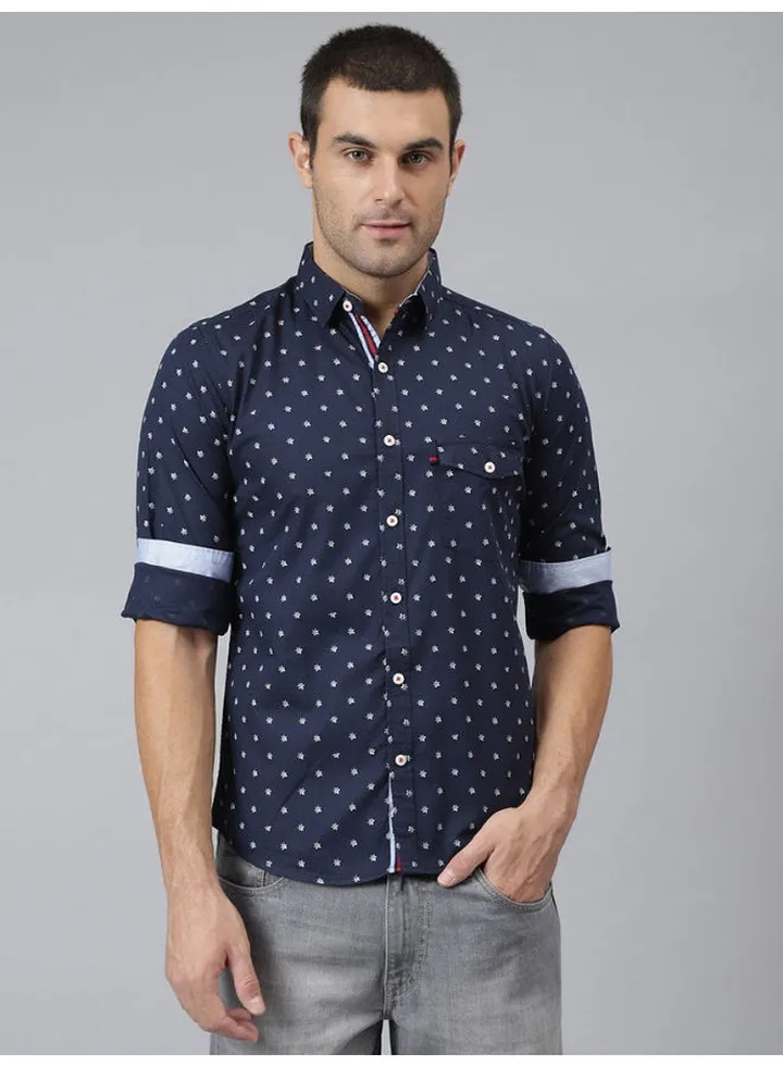 All-Over Printed Button Down Shirt Storm