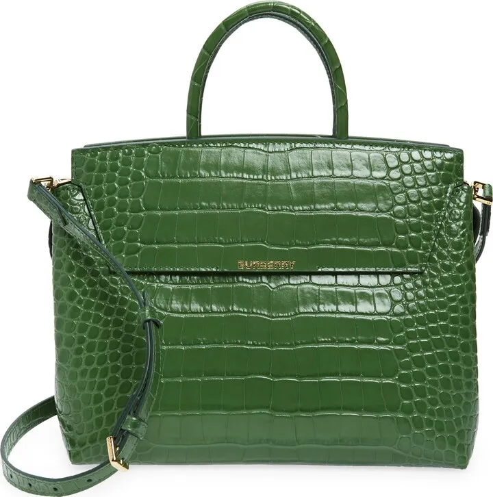 Medium Catherine Croc Embossed Leather Tote