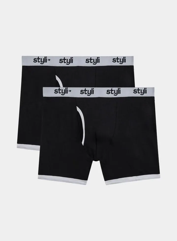 Pack of 2 - Cotton Stretch Long Trunks