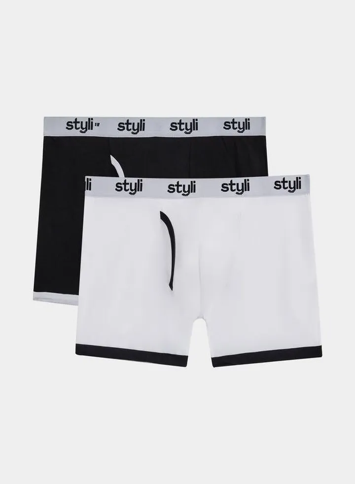 Pack of 2 - Cotton Stretch Long Trunks