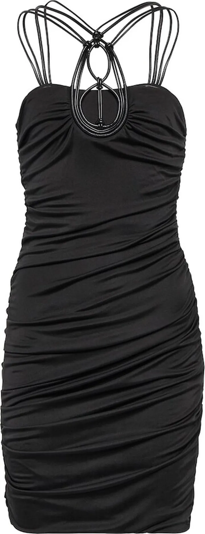 Bustier silk-blend minidress