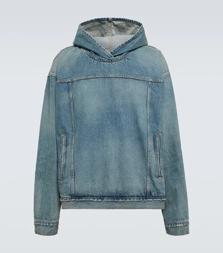 Denim pullover jacket
