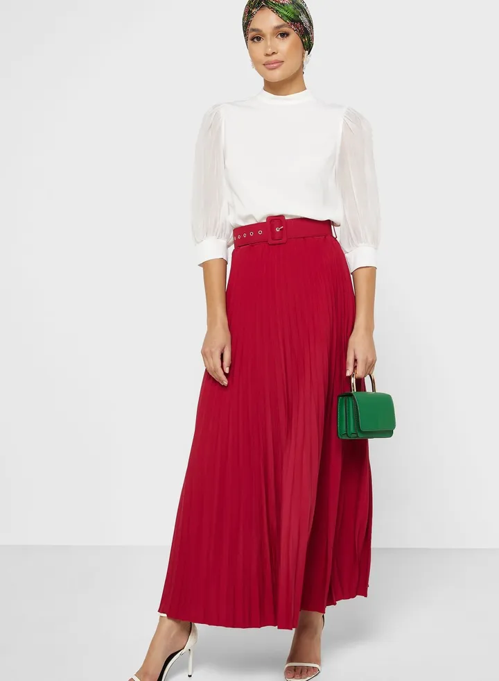 A-Line Pleated Skirt