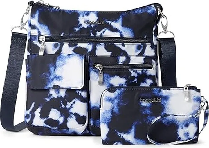 Baggallini Modern Everywhere Slim Crossbody (Navy Ink Tie-Dye) Cross Body Handbags