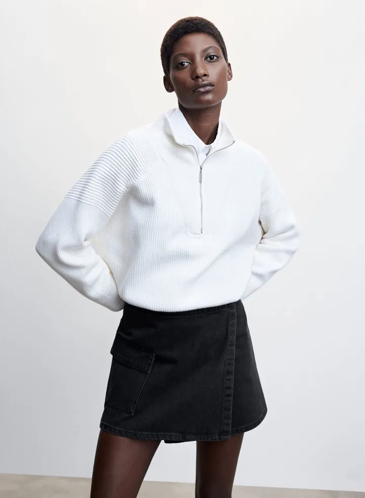Wrap Denim Skirt
