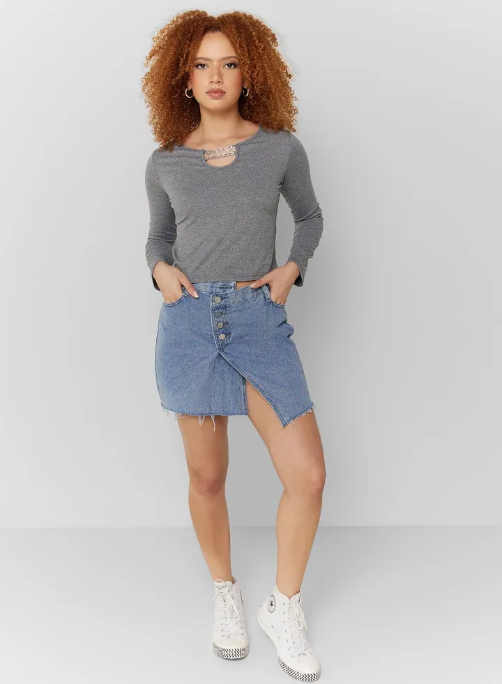 Asymmetrical Hem Skirt