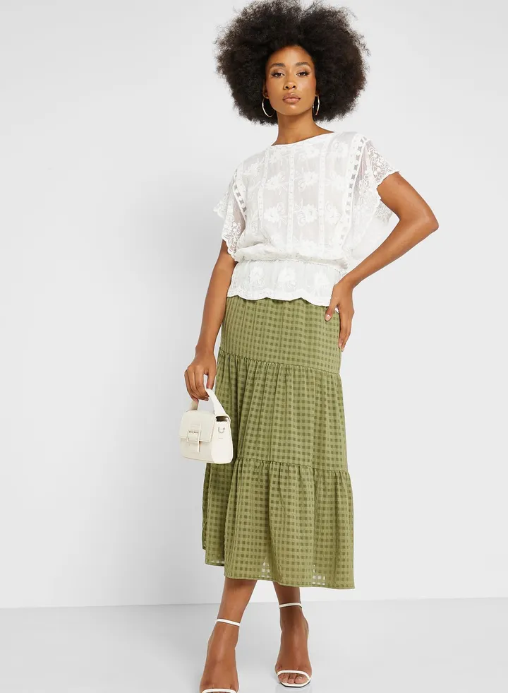 Tiered High Waist Skirt
