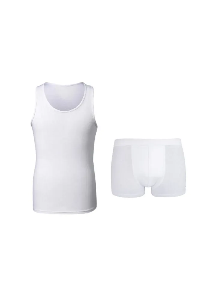 Boxer Style Shirt + Underpants Set Size XXL - White
