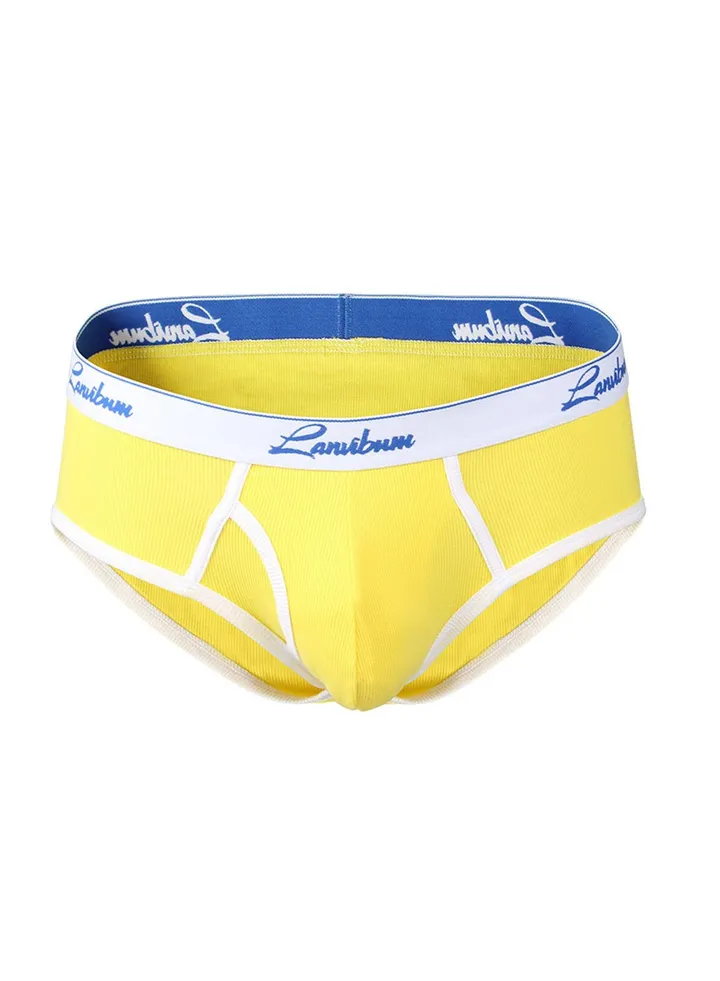 Cotton Mid-rise Men's Underwear Yellow
