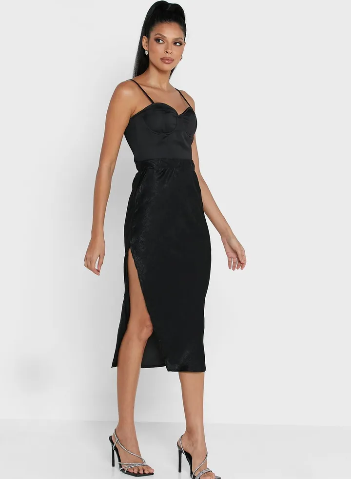 Side Slit Midi Skirt