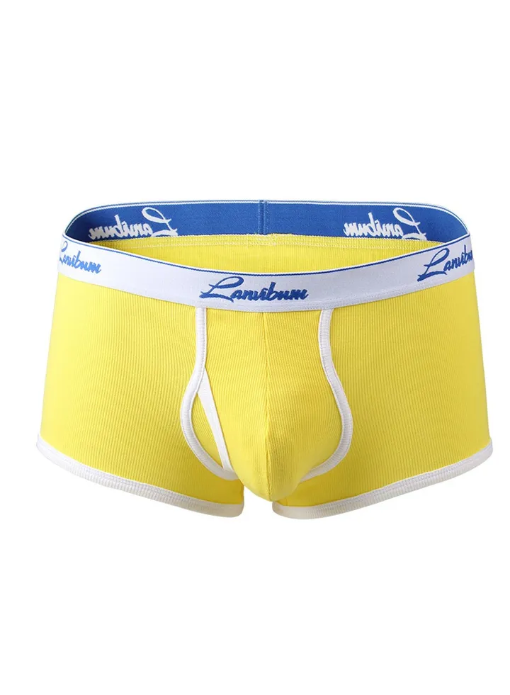 Cotton Mid-rise Men's Underwear Yellow