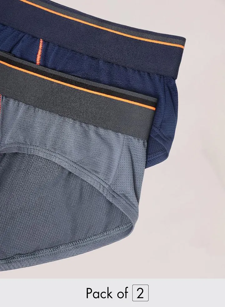 Pack of 2 - Contrast Stitch Detail Brief