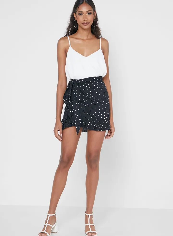 Polka Dot Wrap Skirt