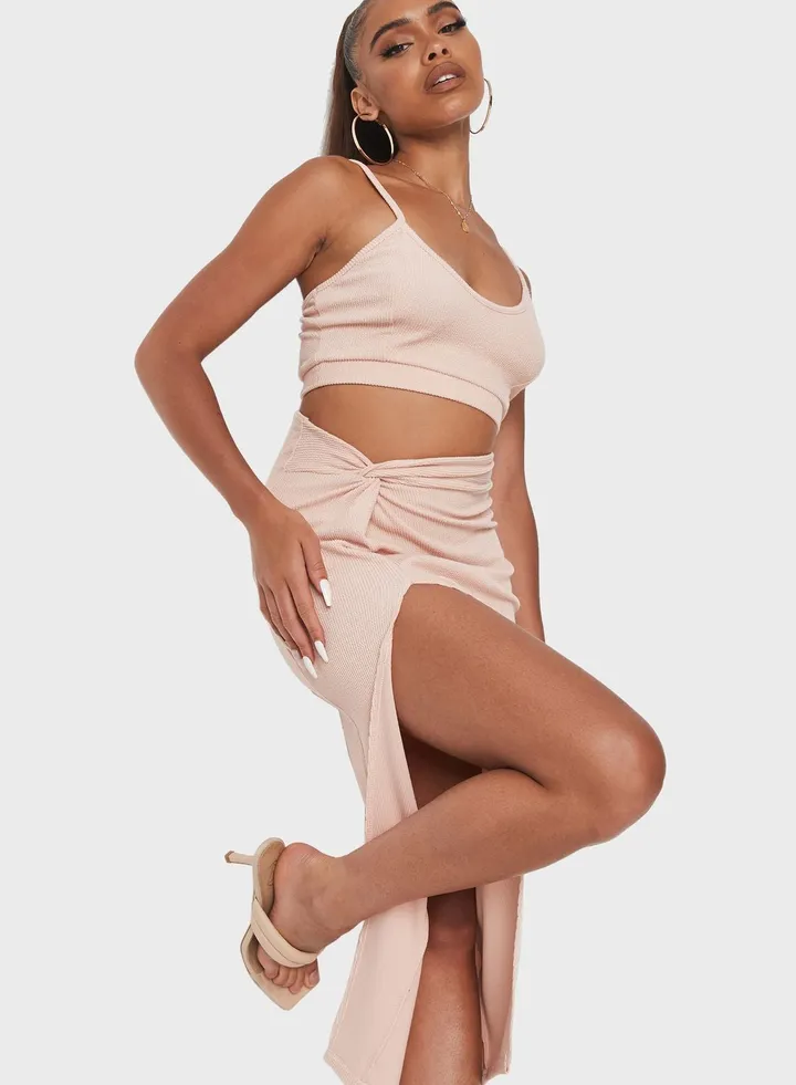 Ribbed Midi Skirt