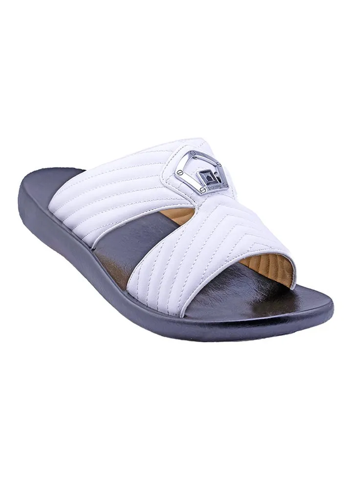Quilted Arabic Sandals White